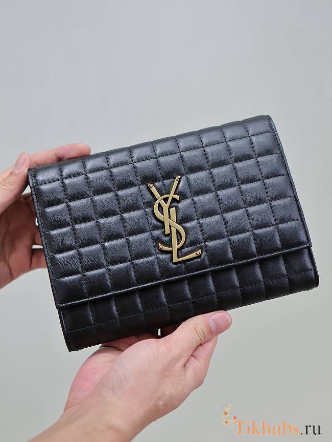 YSL Cassandra Leather Wristlet Pouch 21cm - 1