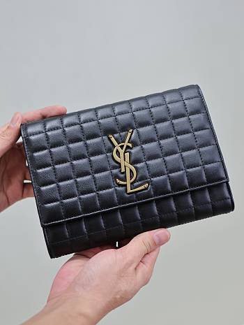 YSL Cassandra Leather Wristlet Pouch 21cm