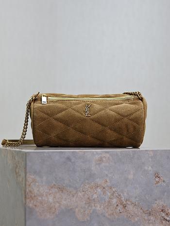 YSL Sade Small Tube Shoulder Bag Suede 20x10x10cm