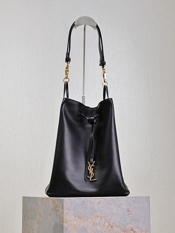 YSL Pochon Shoulder Bag Black 24x30x12cm