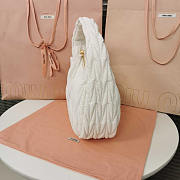 Miu Miu Wander Leather Half-moon Bag White 28x14x9cm - 5