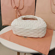 Miu Miu Wander Leather Half-moon Bag White 28x14x9cm - 3