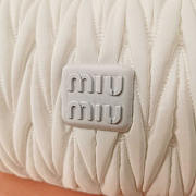 Miu Miu Wander Leather Half-moon Bag White 28x14x9cm - 2