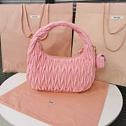 Miu Miu Wander Leather Half-moon Bag Pink 28x14x9cm - 2