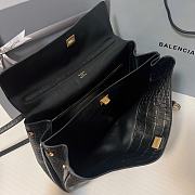 Balenciaga Rodeo Large Handbag Black Crocodile 40x30x13cm - 4