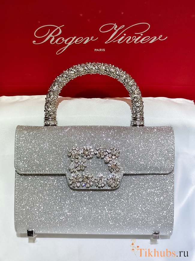 Roger Vivier Jewel Efflorescence Mini Bag Glitter 19x13x4cm - 1