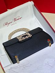 Roger Vivier Jewel Efflorescence Mini Bag Satin Black 19x13x4cm - 2