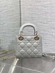 Dior Mini Lady Bag Cloud Gray Lambskin 17cm - 4