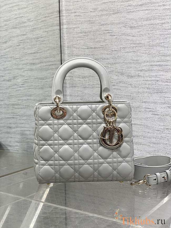 Dior Small Lady Bag Cloud Gray Lambskin 20cm - 1