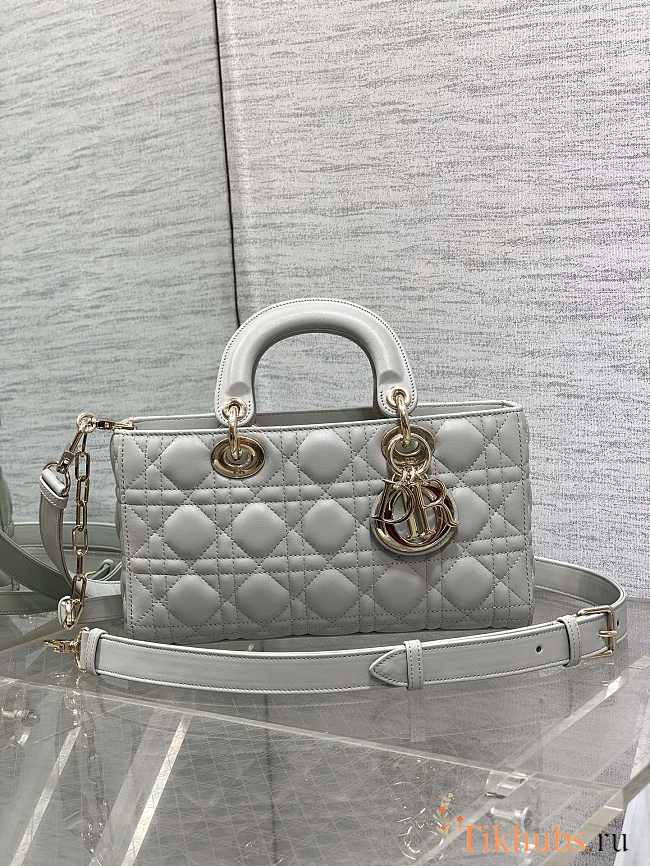 Dior Medium Lady D-Joy Bag Cloud Gray Lambskin 26cm - 1