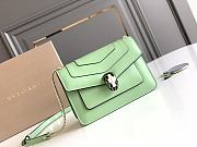 Bvlgari Serpenti Leather Crossbody Bag Green 19x13x7cm - 1