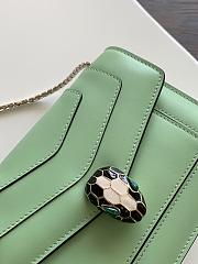 Bvlgari Serpenti Leather Crossbody Bag Green 19x13x7cm - 3