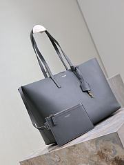 YSL Shopping Bag Supple Leather Grey 37x28x13cm - 6