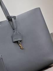 YSL Shopping Bag Supple Leather Grey 37x28x13cm - 4