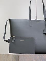 YSL Shopping Bag Supple Leather Grey 37x28x13cm - 2