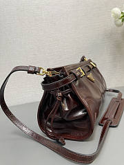 Prada Small Leather Wine Shoulder Bag 26x14x12cm - 6