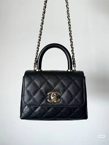 Chanel Nano Coco Handle Bag Black Caviar 11.5x14.5x5.5cm