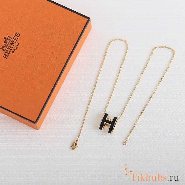 Hermes Black Gold Necklace - 1