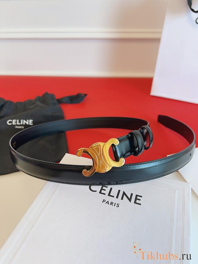 Celine Triomphe Belt In Smooth Calfskin Black - 1