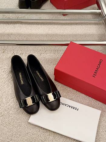 Ferragamo Black Ballerina Flat