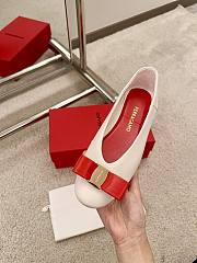 Ferragamo White Red Ballerina Flat - 5