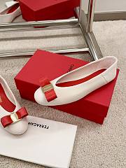 Ferragamo White Red Ballerina Flat - 4