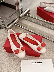 Ferragamo White Red Ballerina Flat - 2