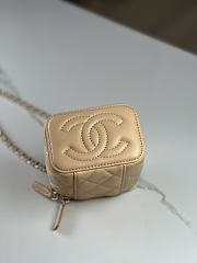 Chanel Mini Top Handle Vanity Beige Lambskin 11x8.5x7cm - 5