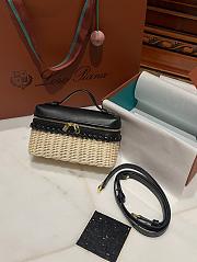 Loro Piana Bag Rattan Black 19cm - 1