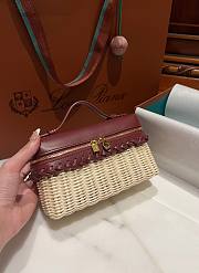 Loro Piana Bag Rattan Wine 19cm - 2