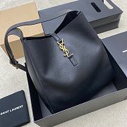 YSL LE 5 À 7 Large Grained Leather Black 30x31x13cm - 3