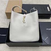 YSL LE 5 À 7 Large Grained Leather White 30x31x13cm - 1