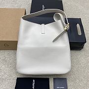 YSL LE 5 À 7 Large Grained Leather White 30x31x13cm - 4