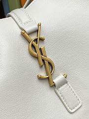 YSL LE 5 À 7 Large Grained Leather White 30x31x13cm - 3