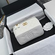 Chanel Vanity Case White Caviar Gold Bag 17cm - 5