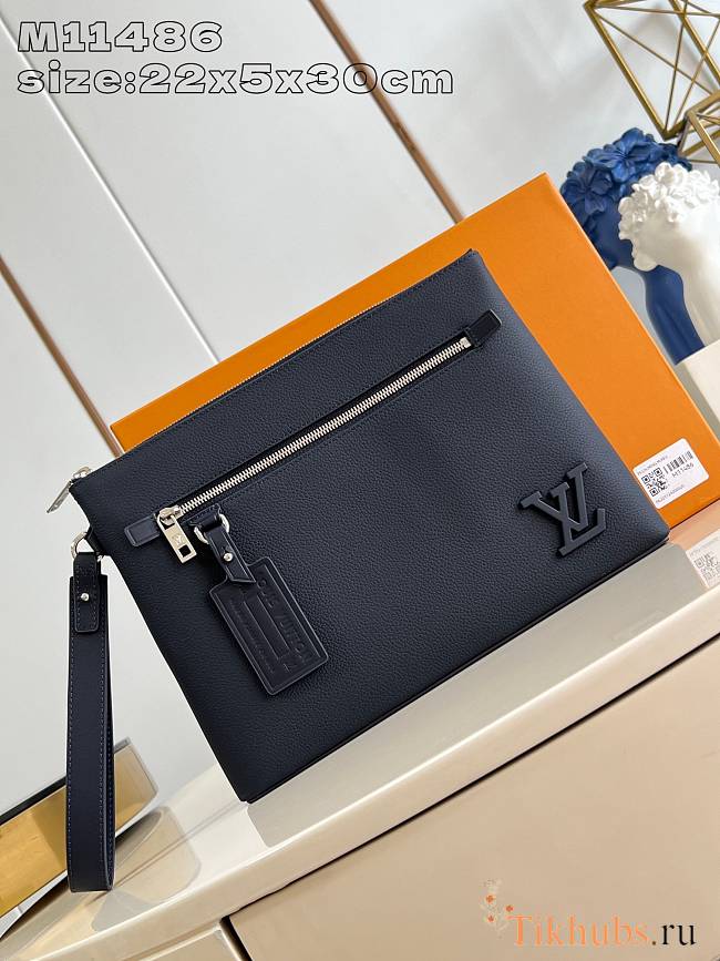 Louis Vuitton LV Takeoff Pouch Navy Blue 30x22x5cm - 1