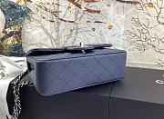 Chanel Flap Bag Navy Blue Silver Caviar 20cm - 5