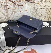 Chanel Flap Bag Navy Blue Gold Caviar 20cm - 3