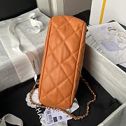 Chanel Clutch Lambskin Gold Orange 24x16x8cm - 6