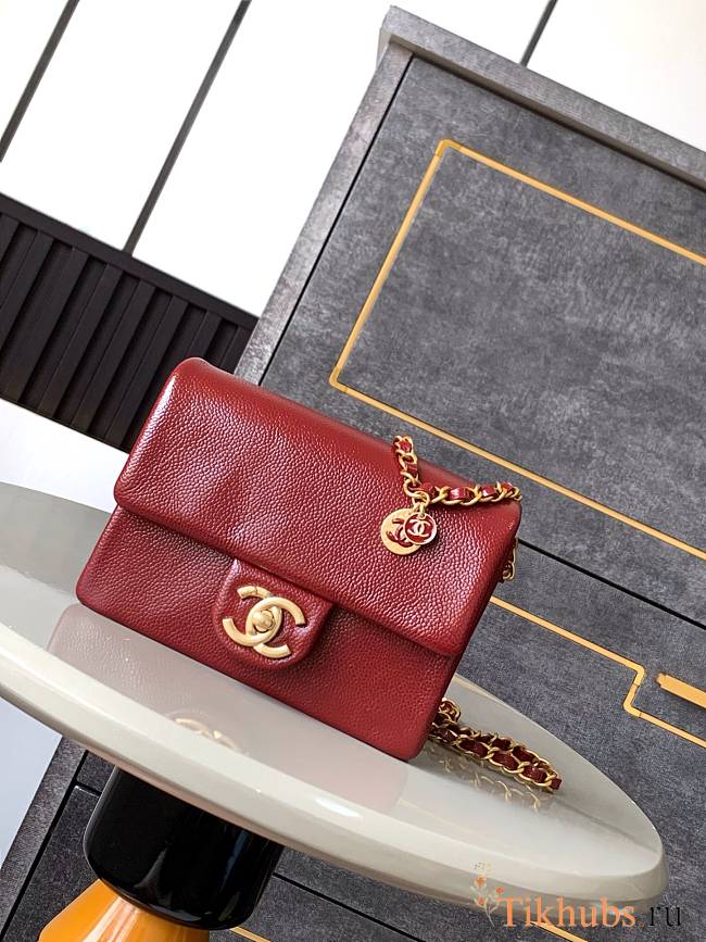 Chanel Mini 24K Flap Bag Red Gold 17.5x13x6cm - 1
