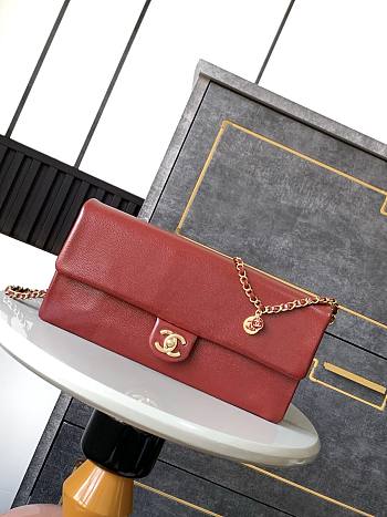 Chanel 24K Flap Bag Red Gold 33x16x5cm