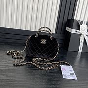 Chanel Clutch Strap Black Velvet Bag 16x11x5.5cm - 1