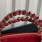 Chanel Clutch Strap Red Velvet Bag 16x11x5.5cm - 6