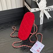 Chanel Clutch Strap Red Velvet Bag 16x11x5.5cm - 3