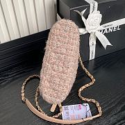 Chanel Clutch Strap Tweed Pink Bag 20x15x6cm - 2