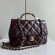 Chanel Flap Bag Top Handle Wine Lambskin 25cm - 1