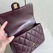 Chanel Flap Bag Top Handle Wine Lambskin 25cm - 6