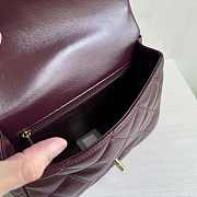 Chanel Flap Bag Top Handle Wine Lambskin 25cm - 5