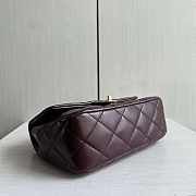 Chanel Flap Bag Top Handle Wine Lambskin 25cm - 4