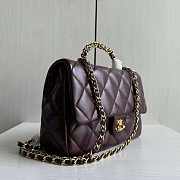 Chanel Flap Bag Top Handle Wine Lambskin 25cm - 2